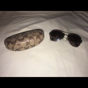 Coach sunglasses case and Coach aviator sunglasses